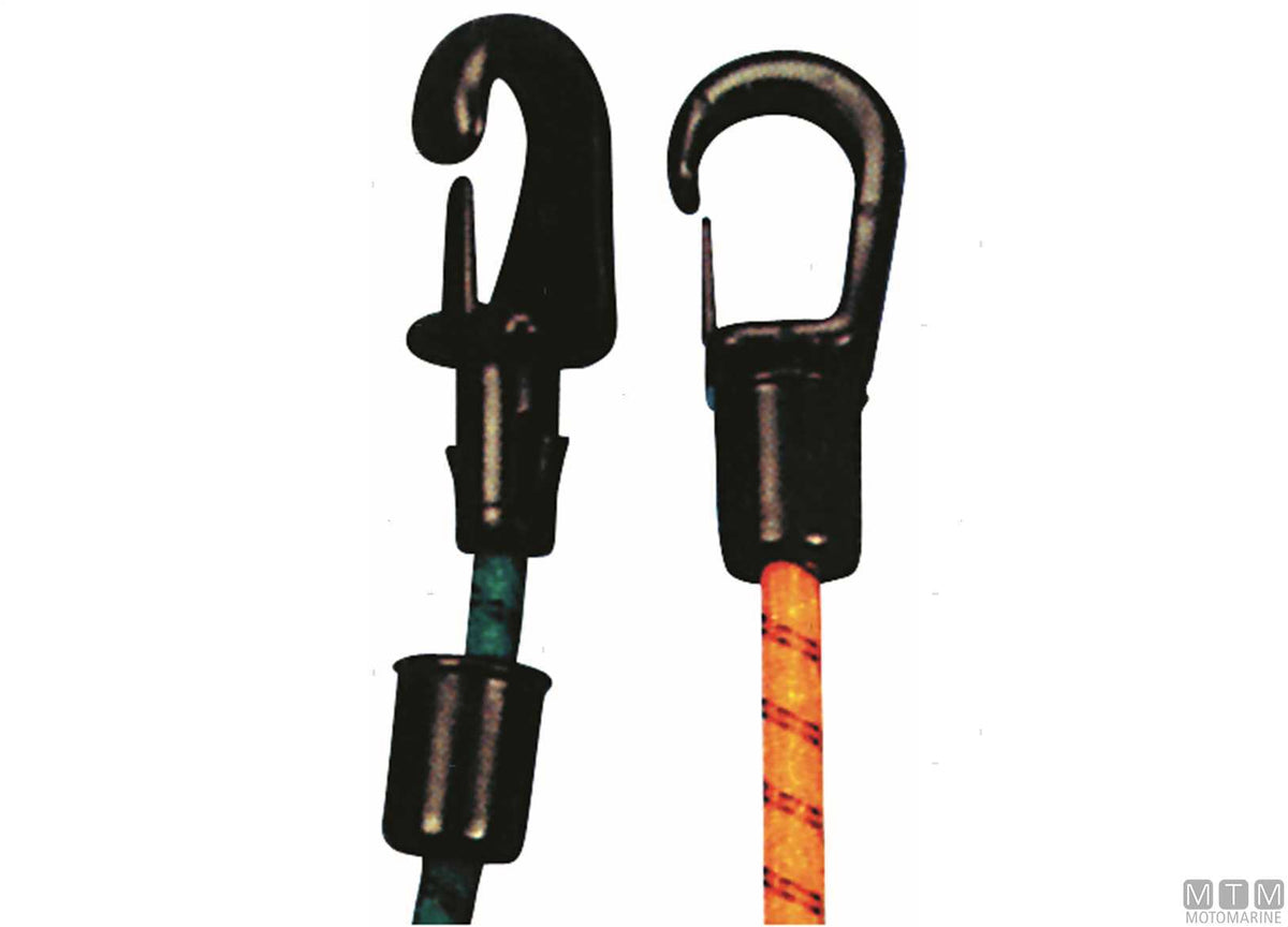 Automatic nylon hook for elastic cord Ø5/6 mm, black - original photo Motomarine Srl