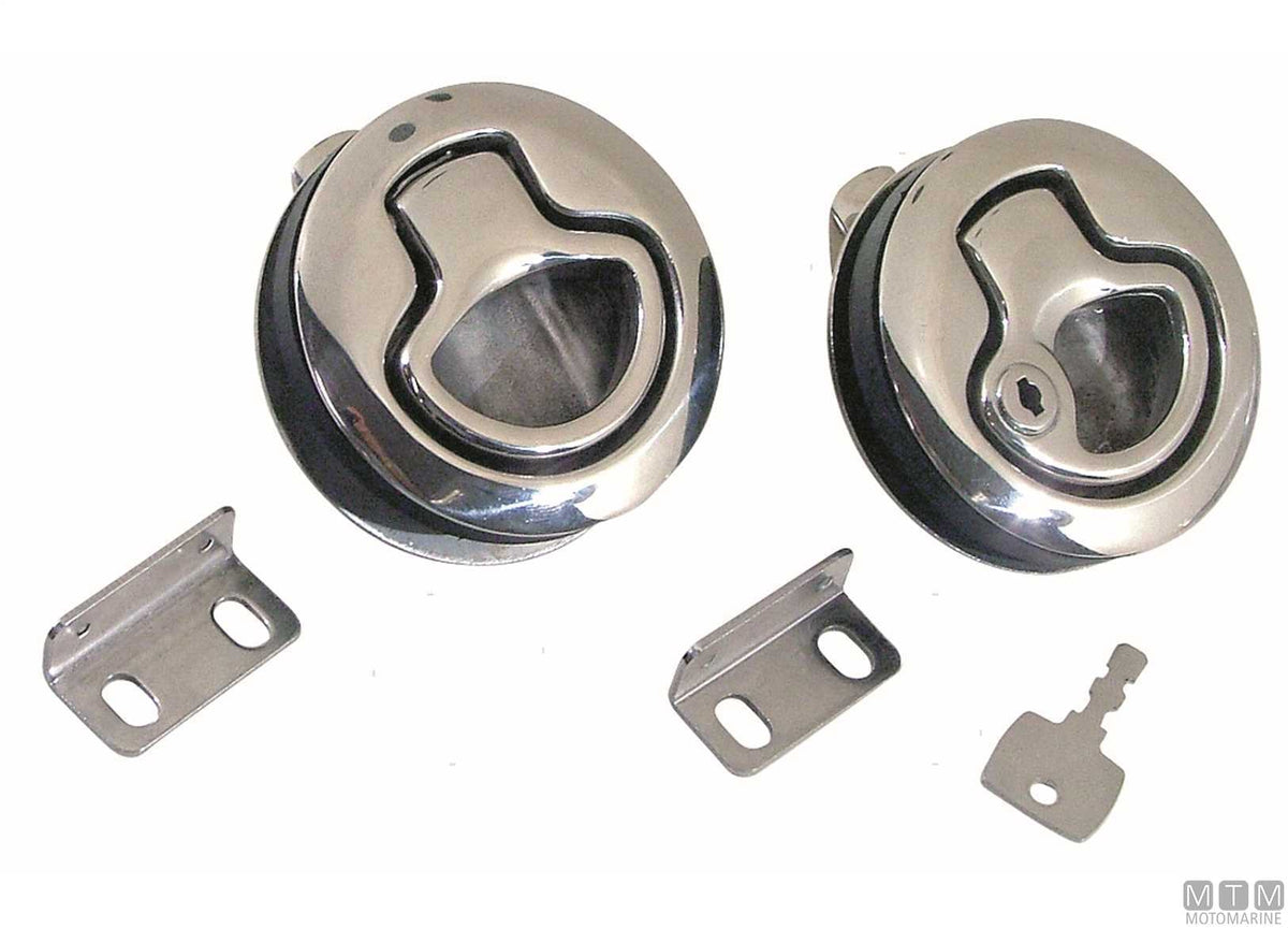 SS push latch Ø60 mm stainless steel 316 - original photo Motomarine Srl