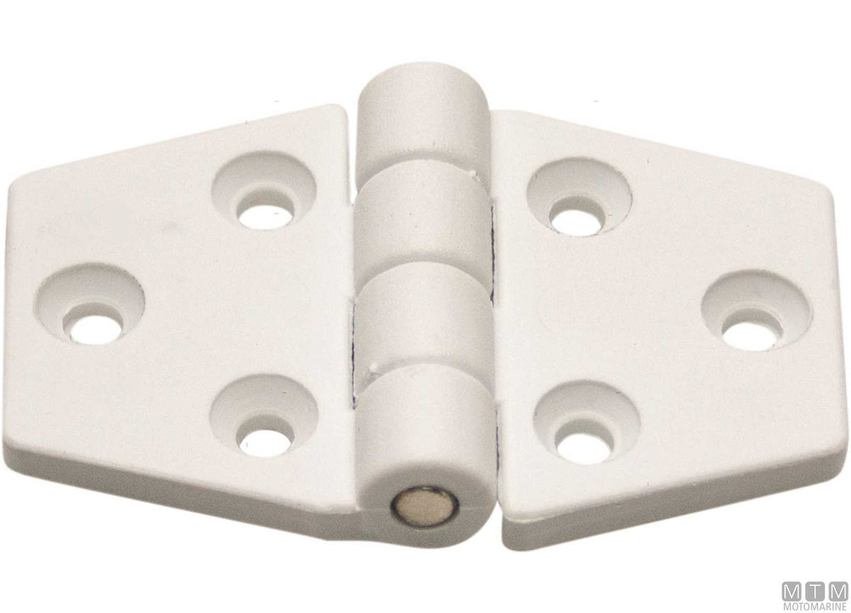 Biscuit hinge 40x63 mm in white plastic - original photo Motomarine Srl
