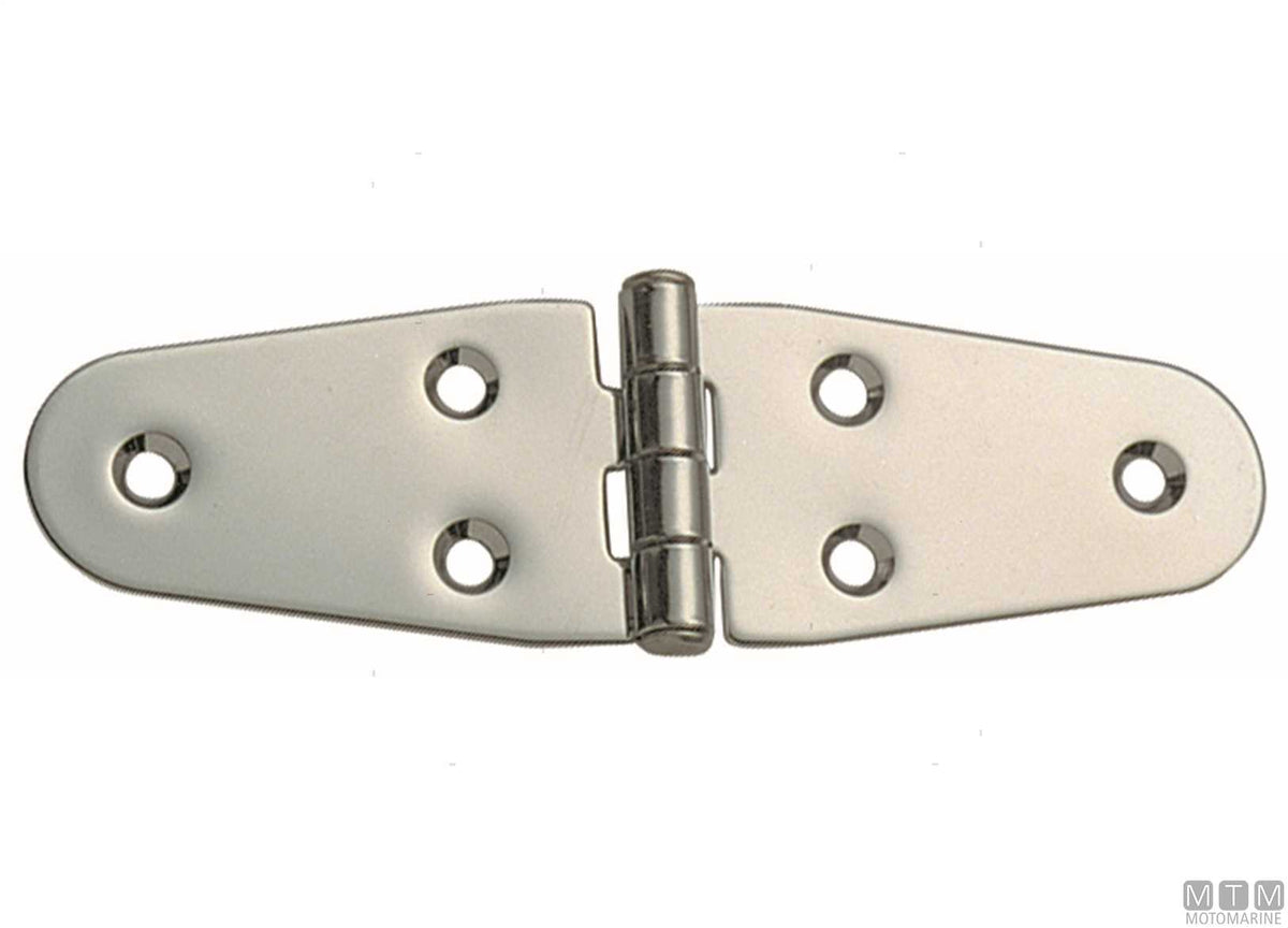 Wing hinge M, center pin, 39x140 mm, in stainless steel 316 - original photo Motomarine Srl