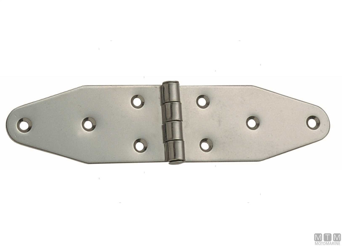 Wing hinge L, upper pin, 40x180 mm, in stainless steel 316 - original photo Motomarine Srl