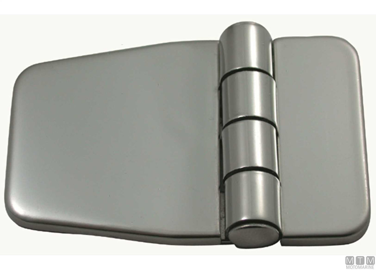 Covered asymmetric deck hinge 36x57 mm, 316 stainless steel - original photo Motomarine Srl