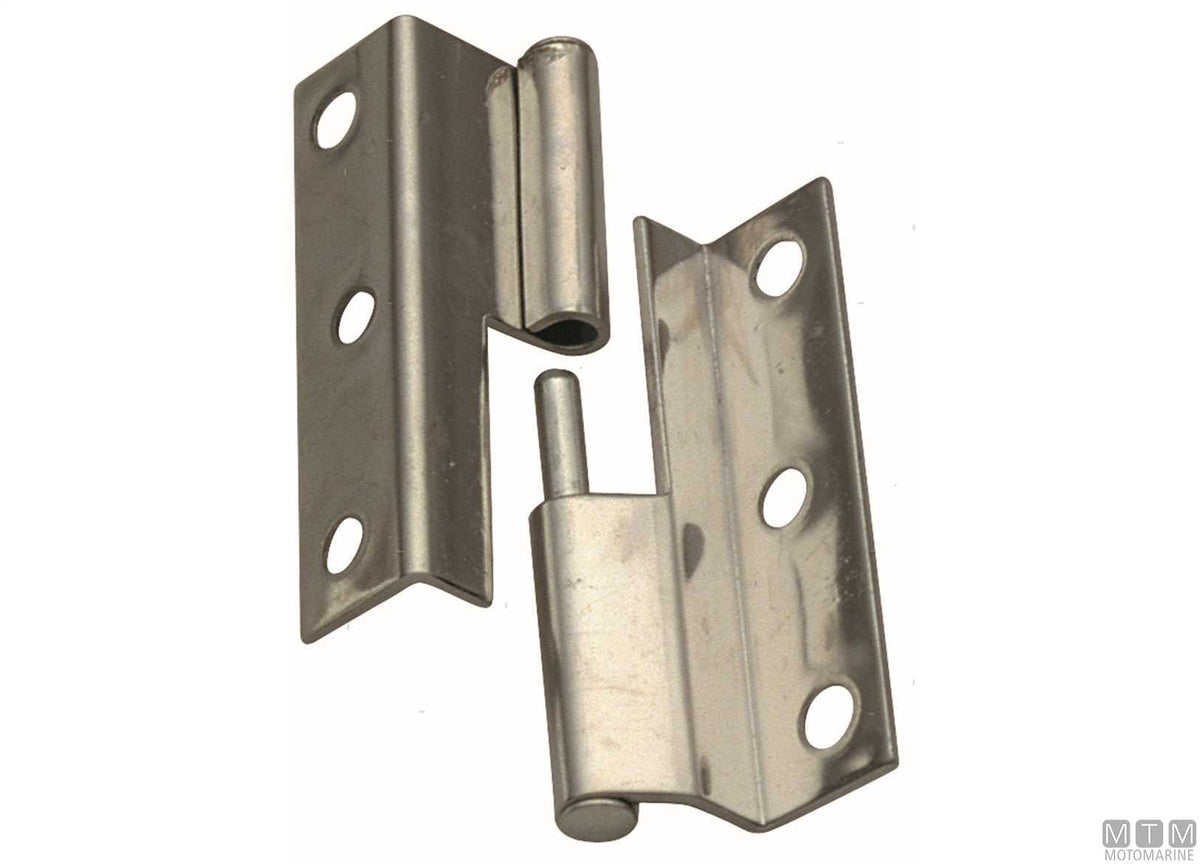 Right overhang hinge 55x35 mm H14 mm, 316 stainless steel - original photo Motomarine Srl