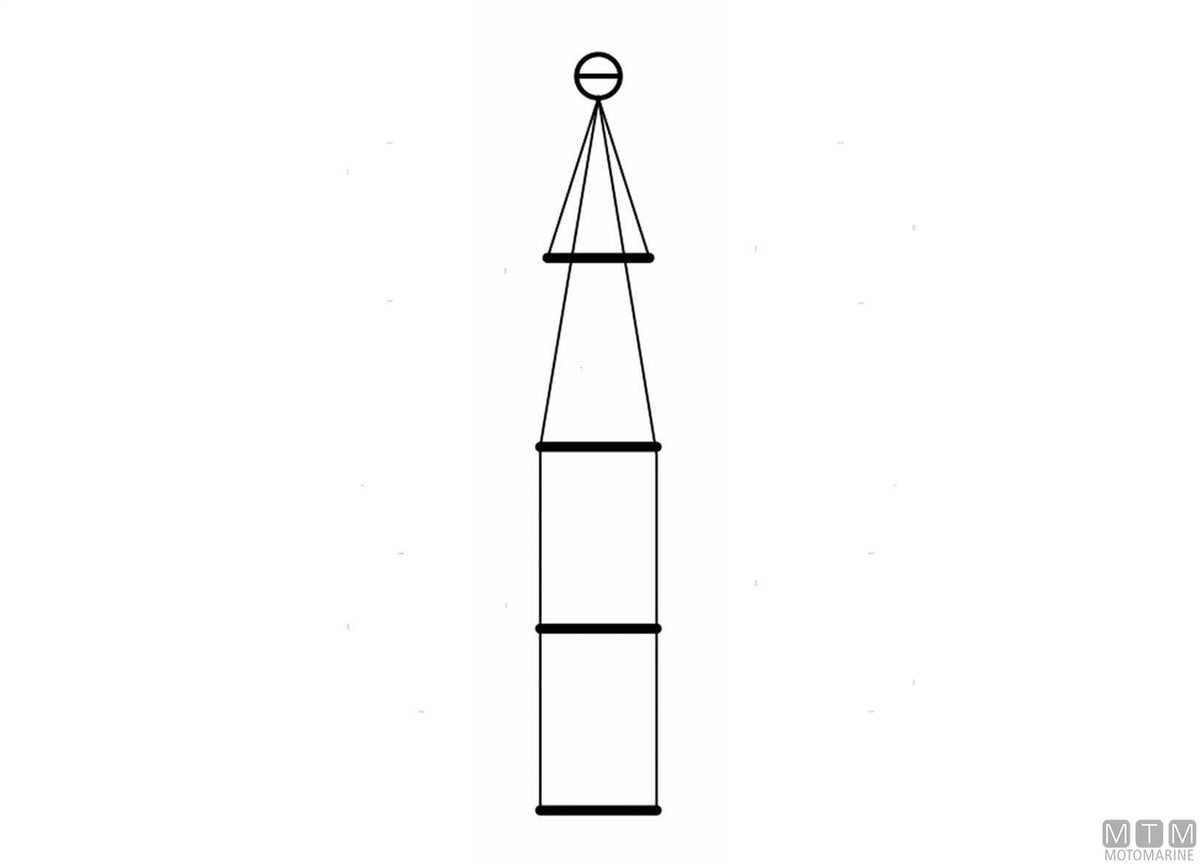 Safety ladder with 3 steps, recessed flange with screws - original photo Motomarine Srl