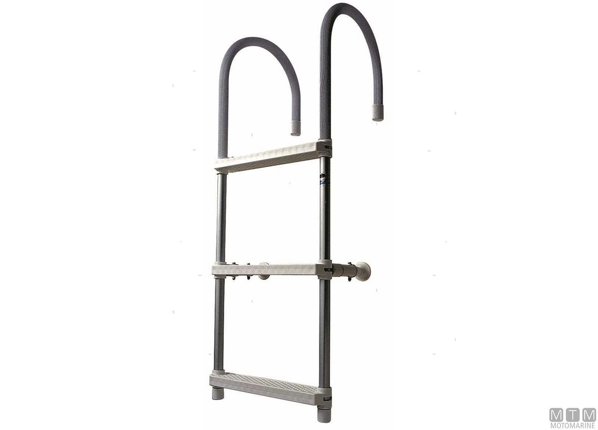 Boarding ladder with 5 steps and folding arms in aluminium - original photo Motomarine Srl