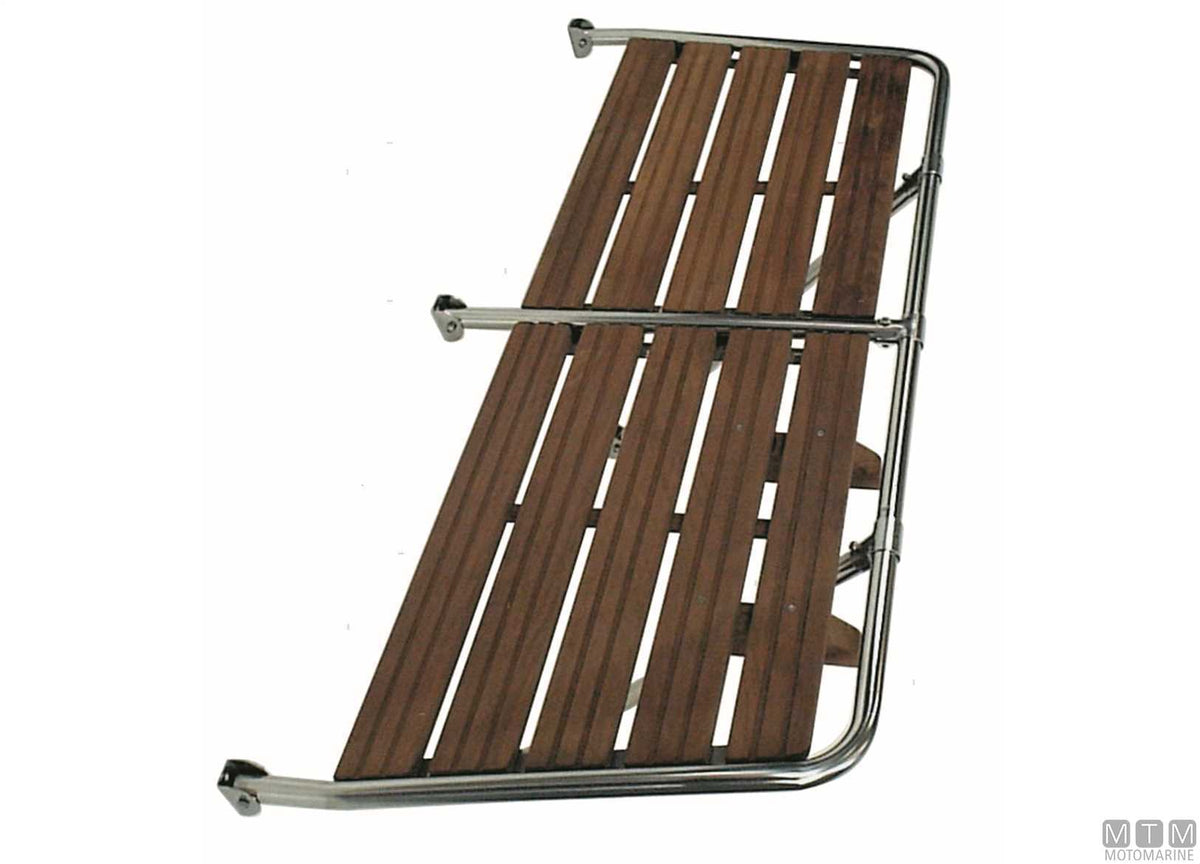 Large stern platform 150x55 cm, stainless steel and wooden slats - original photo Motomarine Srl