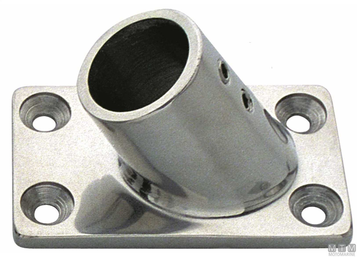 Square base 60° Ø25 mm stainless steel 316 - original photo Motomarine Srl