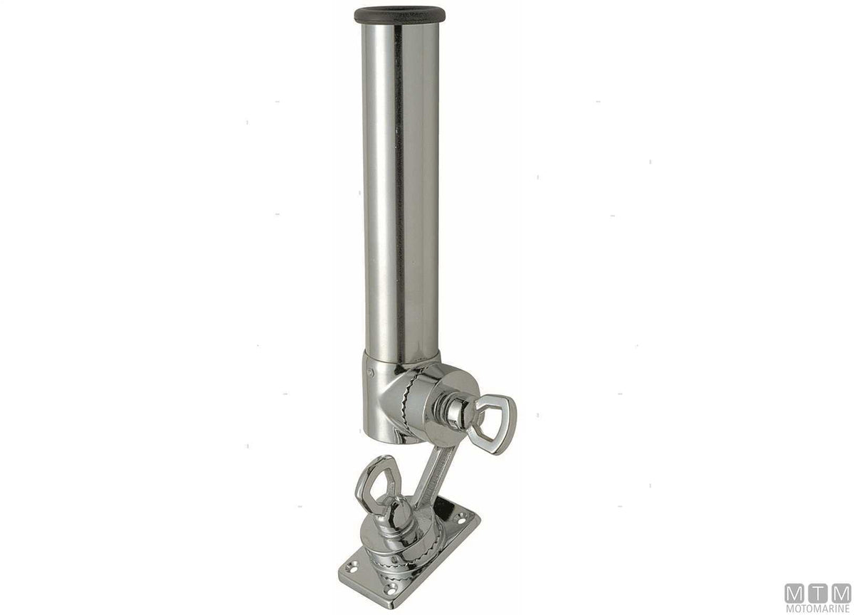 Adjustable double-joint rod holder Ø40 mm, chromed brass - original photo Motomarine Srl