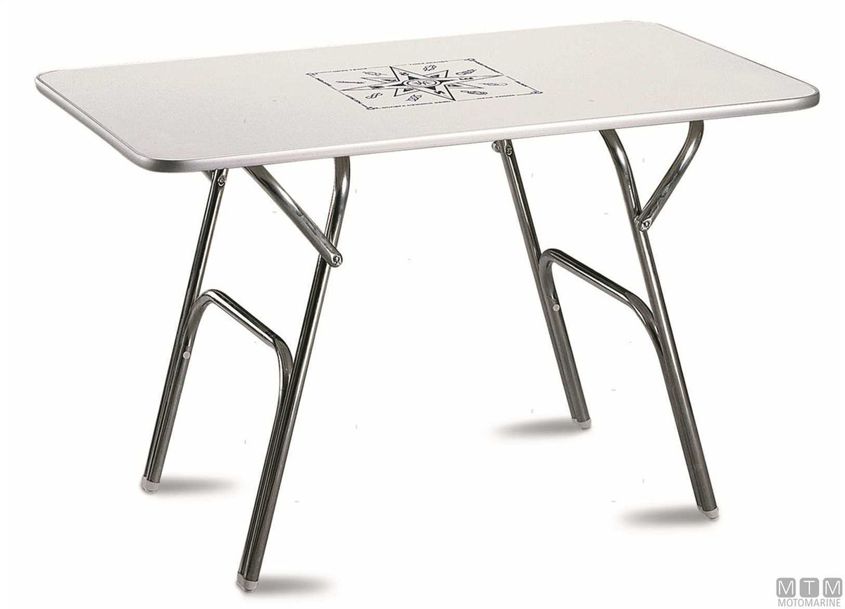 Forma M200 table 88x44 cm H61 cm in melamine/aluminium - original photo Motomarine Srl