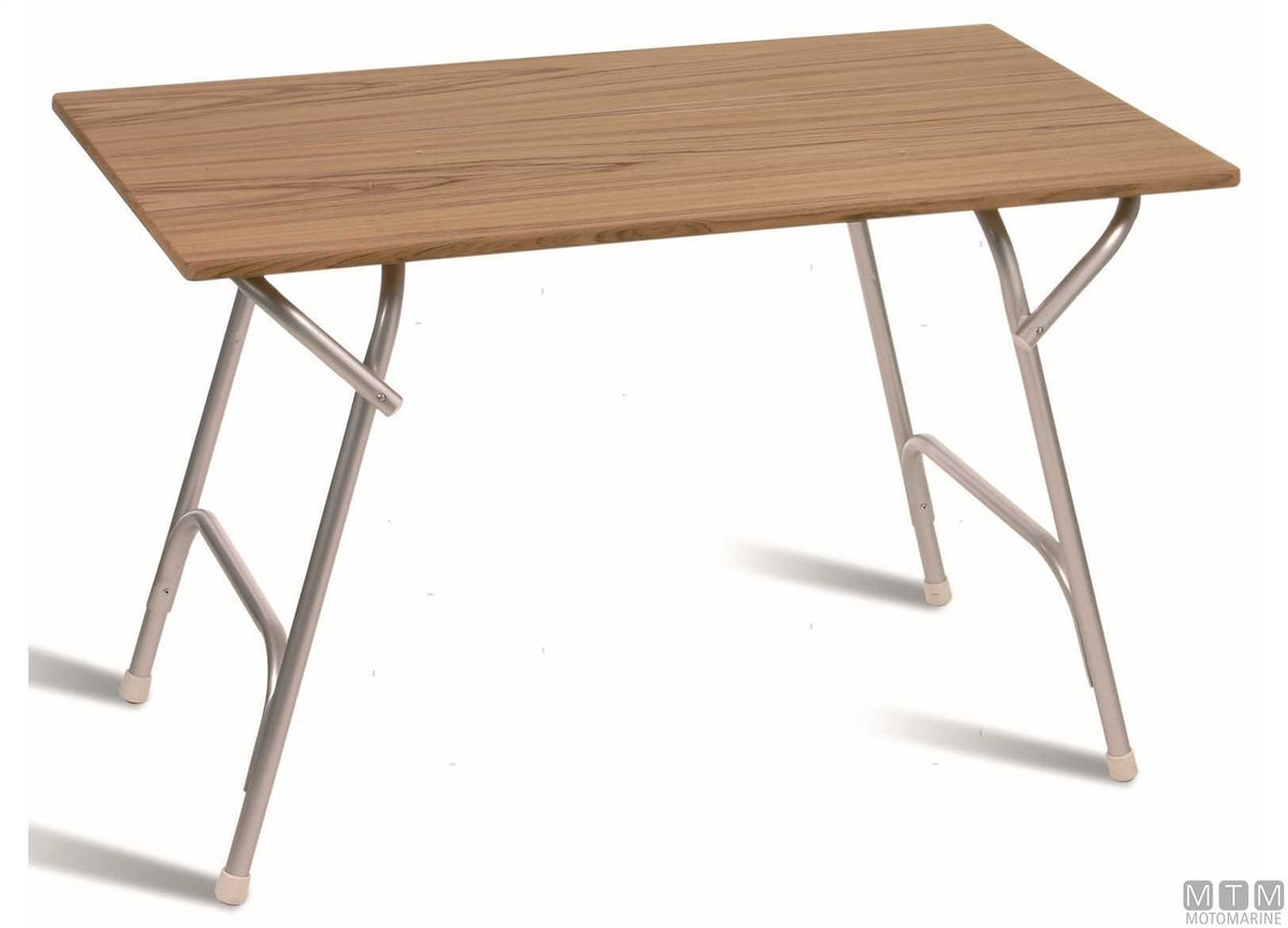 Forma M400T table 88x63 cm H61 cm in teak/aluminium - original photo Motomarine Srl
