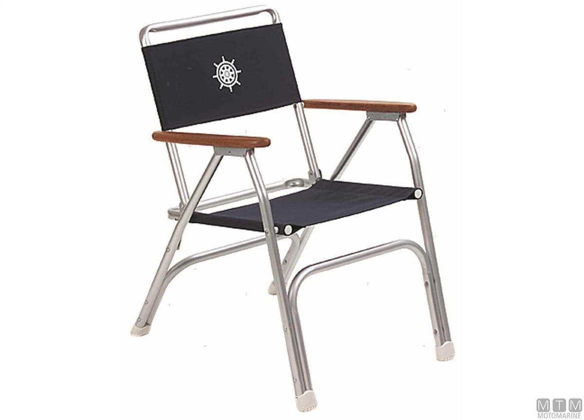 Forma Marathon M100 armchair, navy blue, aluminium - original photo Motomarine Srl