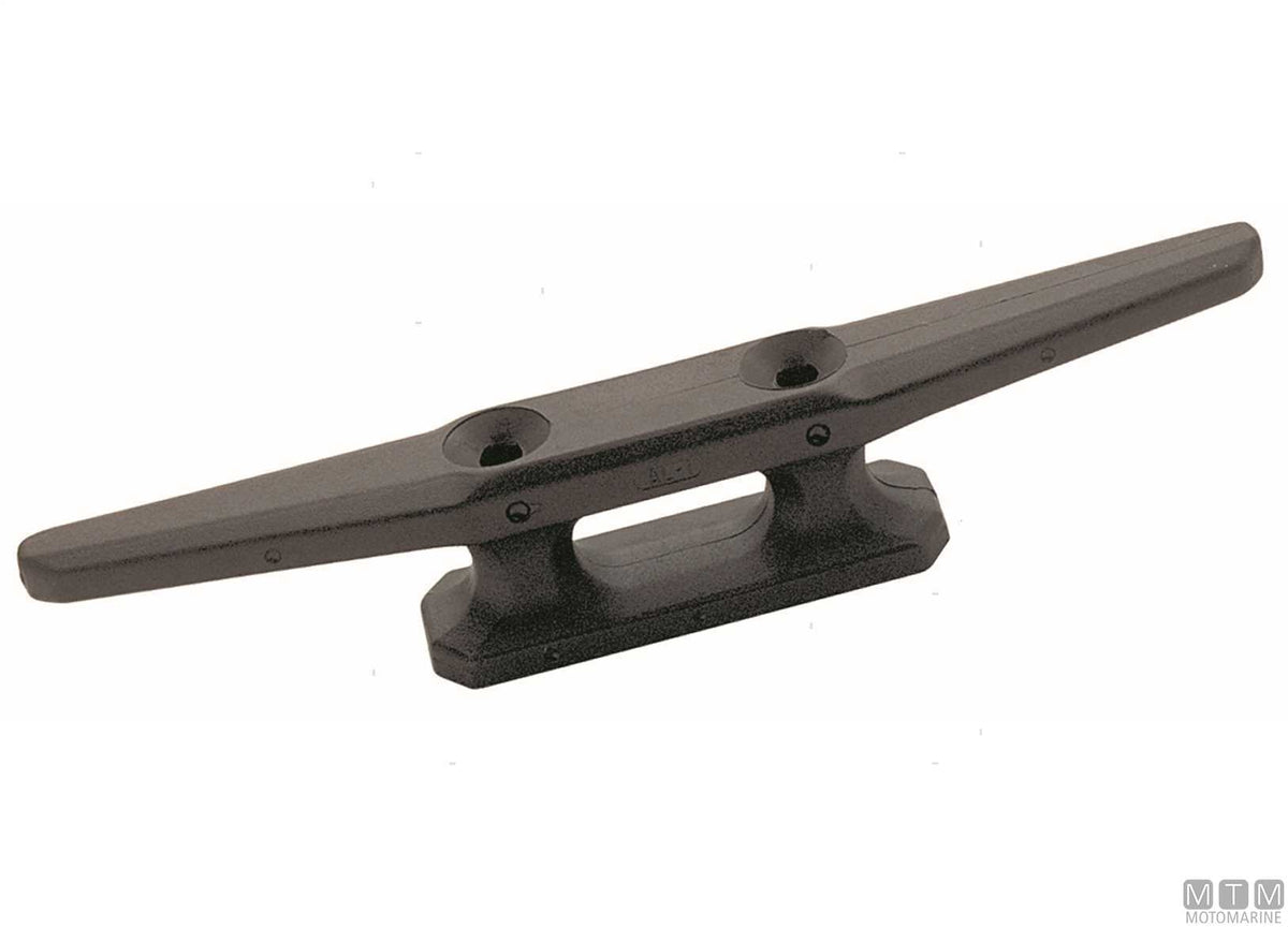Flat cleat 80 mm in black plastic - original photo Motomarine Srl