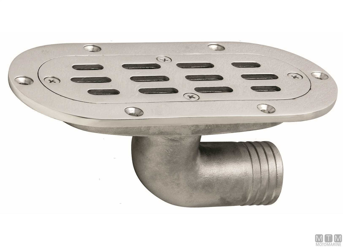 Oval plate cockpit scupper Ø38 mm AISI 316 stainless steel - original photo Motomarine Srl