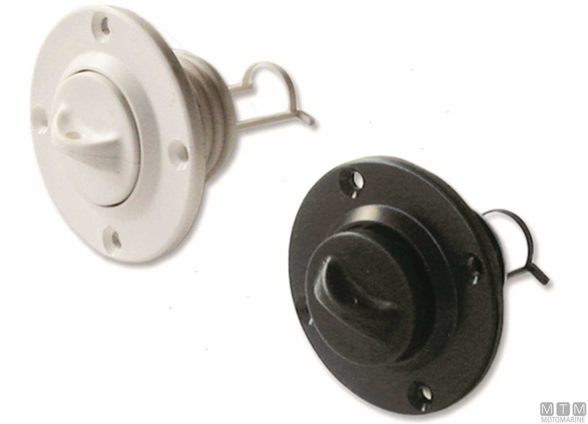 Round drain plug black in plastic - original photo Motomarine Srl