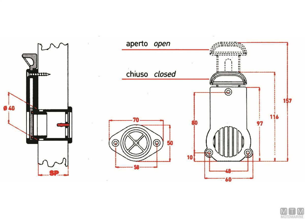 Gate valve discharge 40 mm 25-39 mm - original photo Motomarine Srl