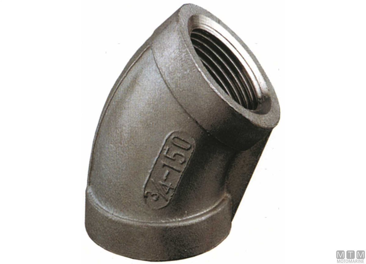 Elbow 45° F-F 1" stainless steel 316 - original photo Motomarine Srl