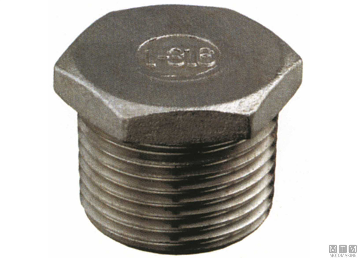 Screw plug 1"1/2 stainless steel 316 - original photo Motomarine Srl