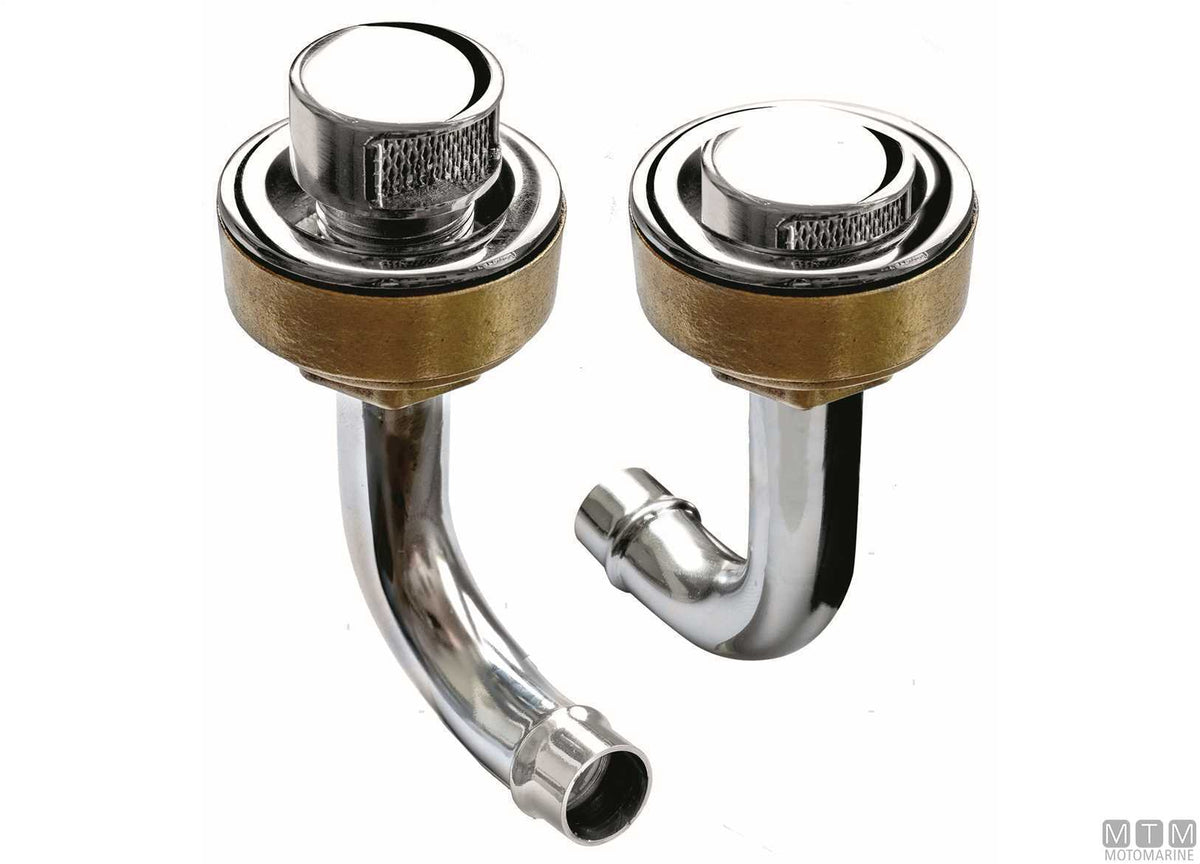90° curved threaded vent Ø20 mm RH RINA in chrome-plated brass - original photo Motomarine Srl