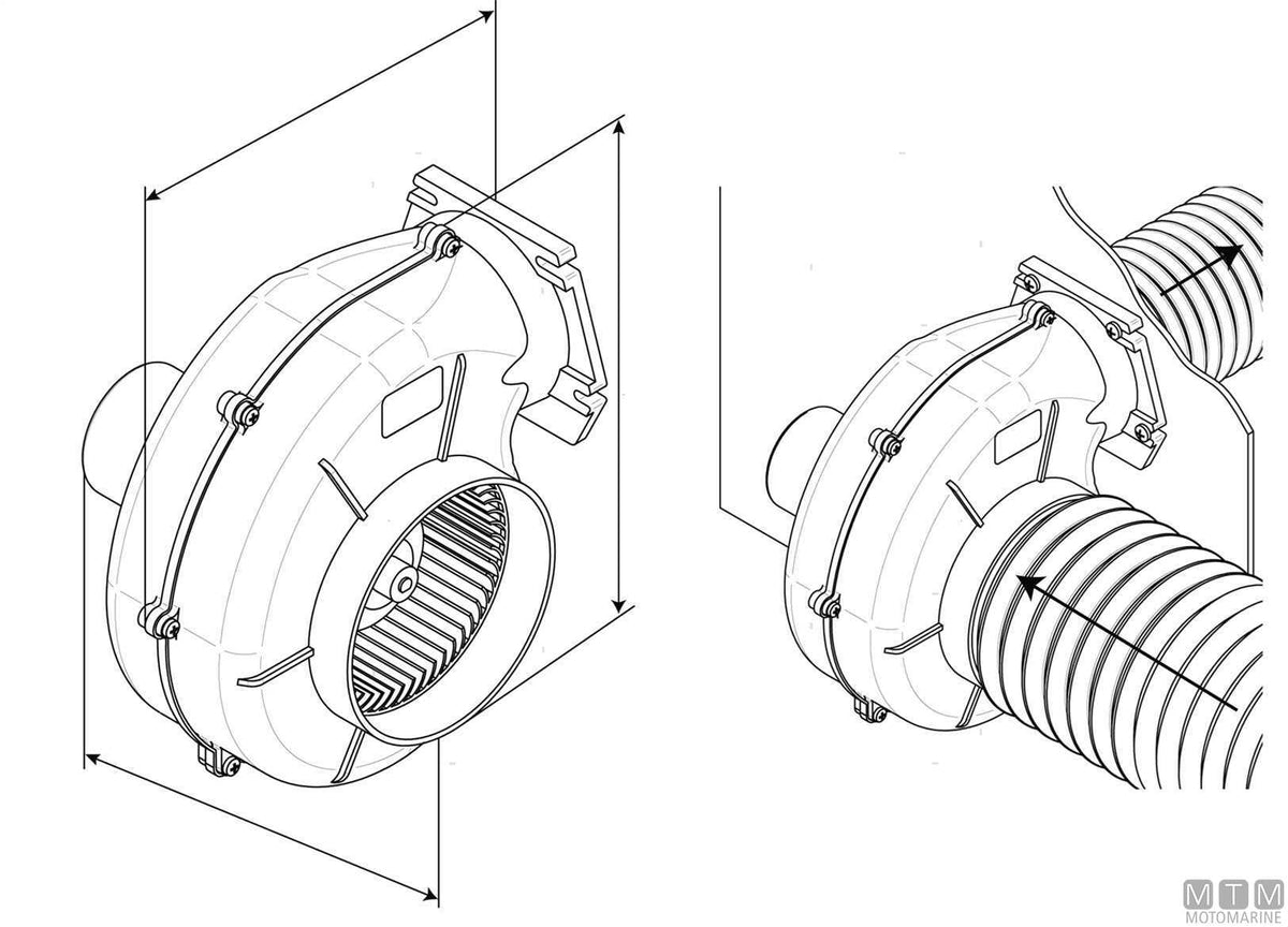 Flanged extractor fan Ocean HD 750 12V - original photo Motomarine Srl
