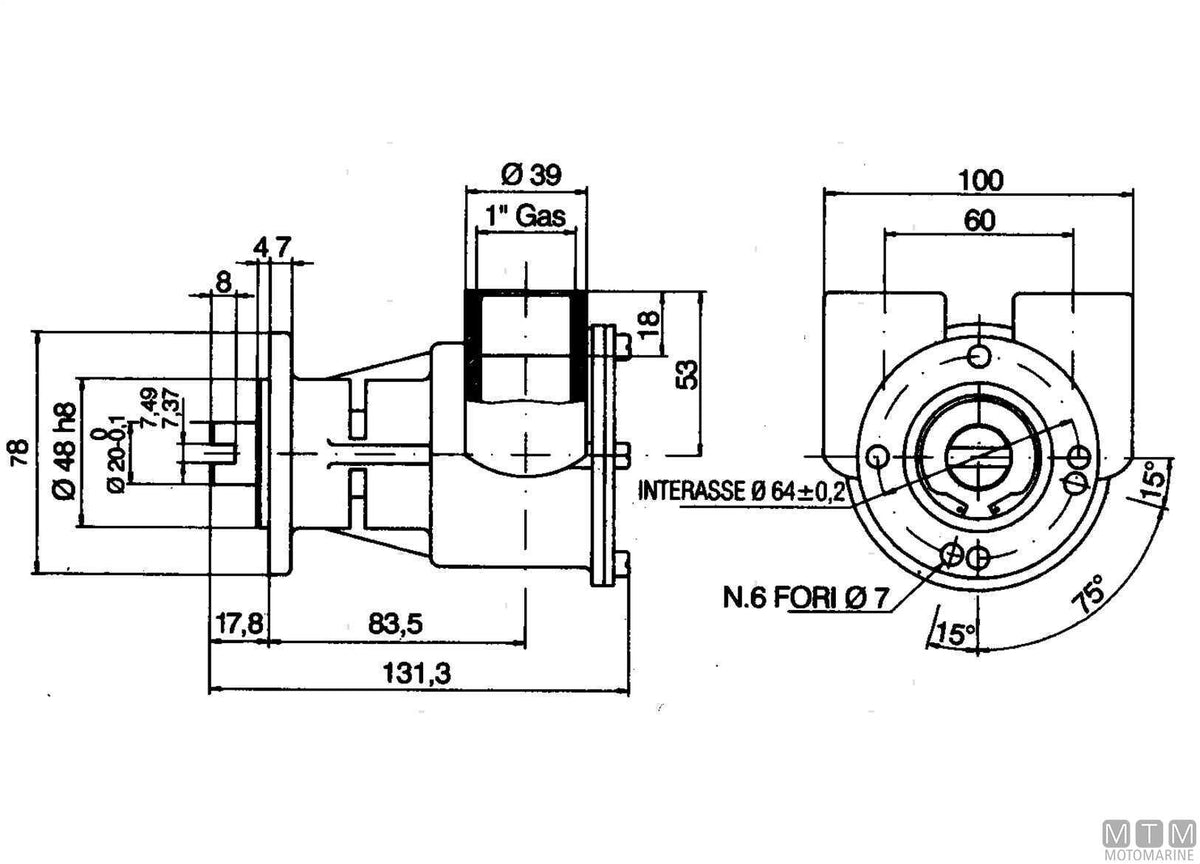 Ancor ST146 cooling pump - original photo Motomarine Srl