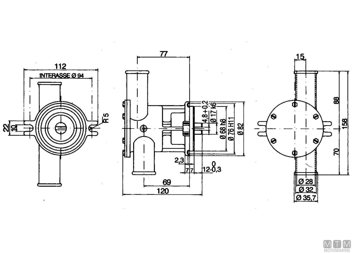 Ancor ST160 cooling pump - original photo Motomarine Srl