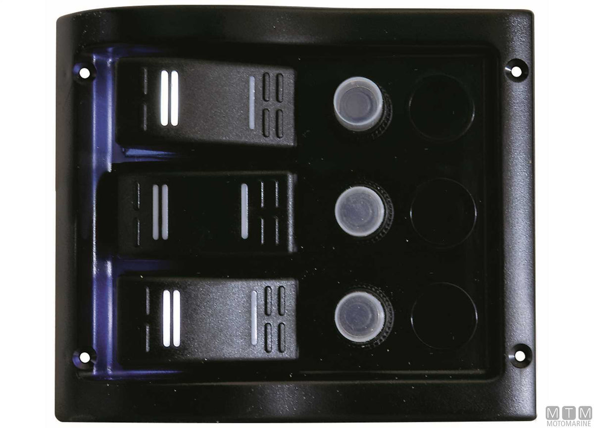 Panel with rocker switches, 6 positions, 130x195 mm - original photo Motomarine Srl