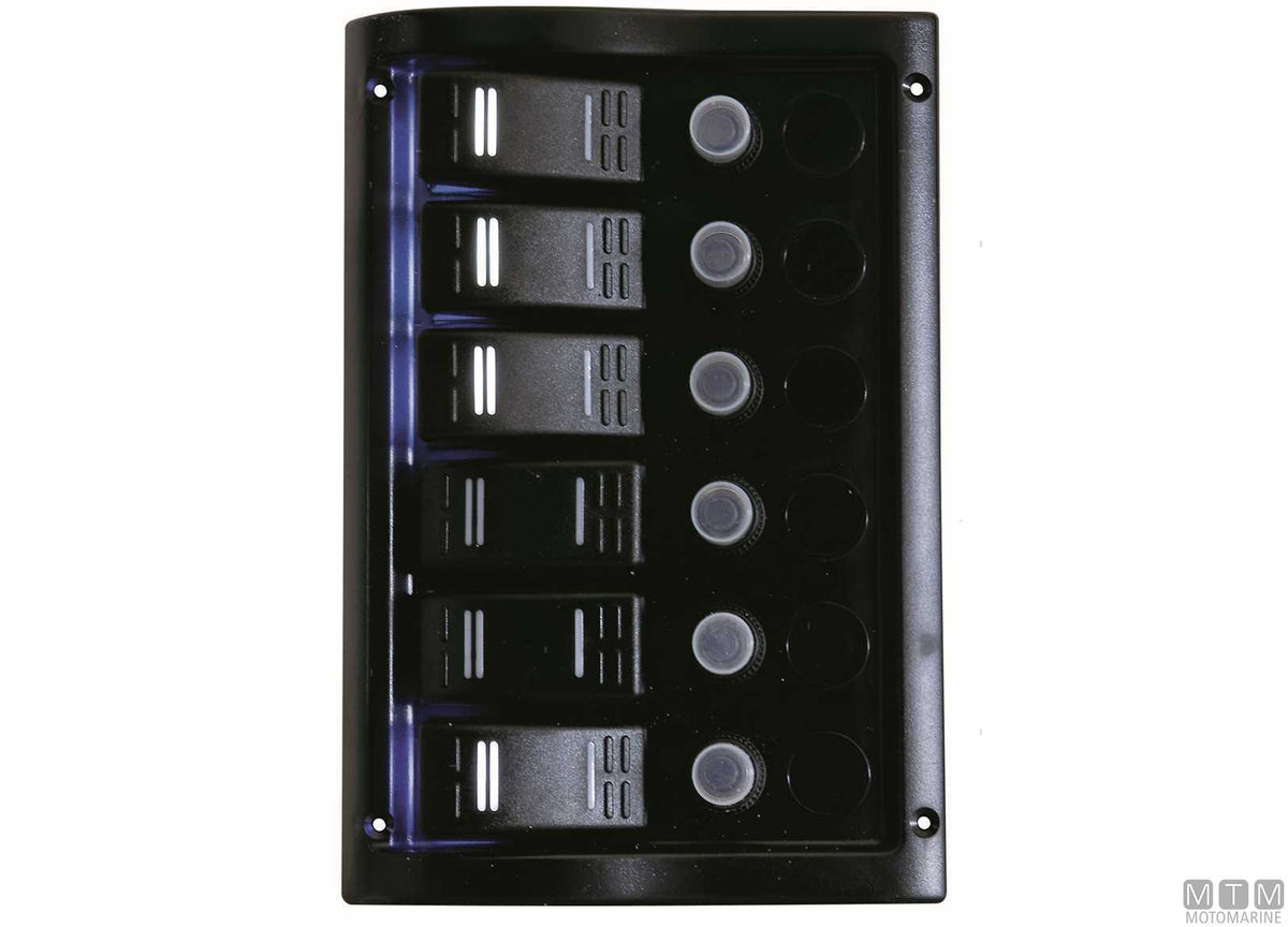 Panel with rocker switches, 3 positions, 130x110 mm - original photo Motomarine Srl
