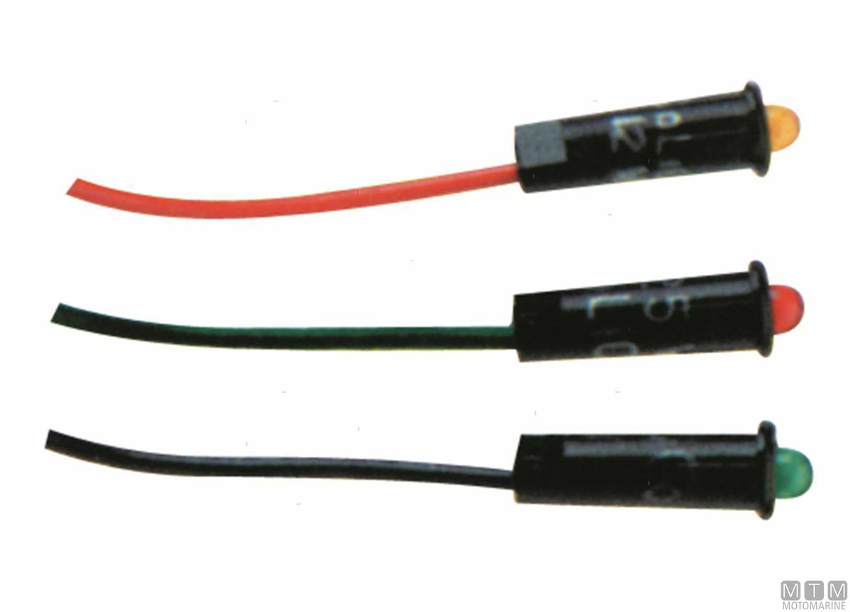 Red LED indicator light 12/24V Ø4 mm - original photo Motomarine Srl