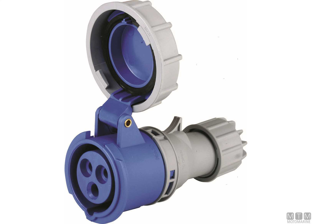 CE socket IP67 230V 32A - original photo Motomarine Srl