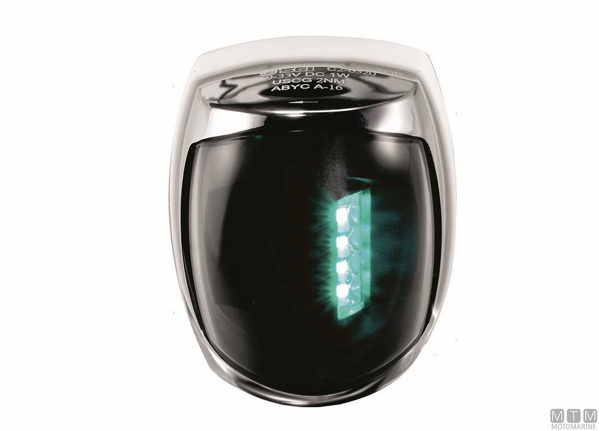 LED combined navigation light, red/green, Sirius, stainless steel - original photo Motomarine Srl