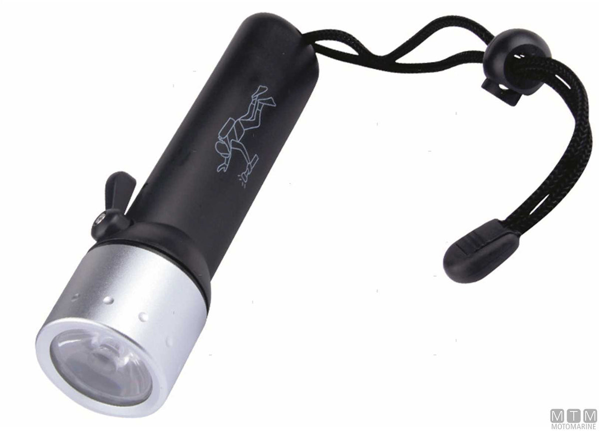 Waterproof LED diving torch, yellow, L 16 cm - original photo Motomarine Srl