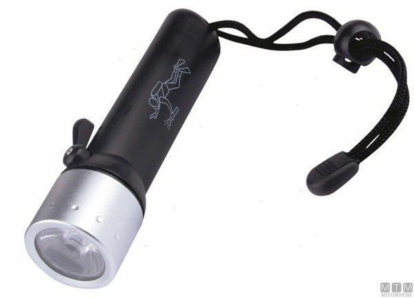 Lampe torche LED étanche pour plongée, jaune, L 16 cm