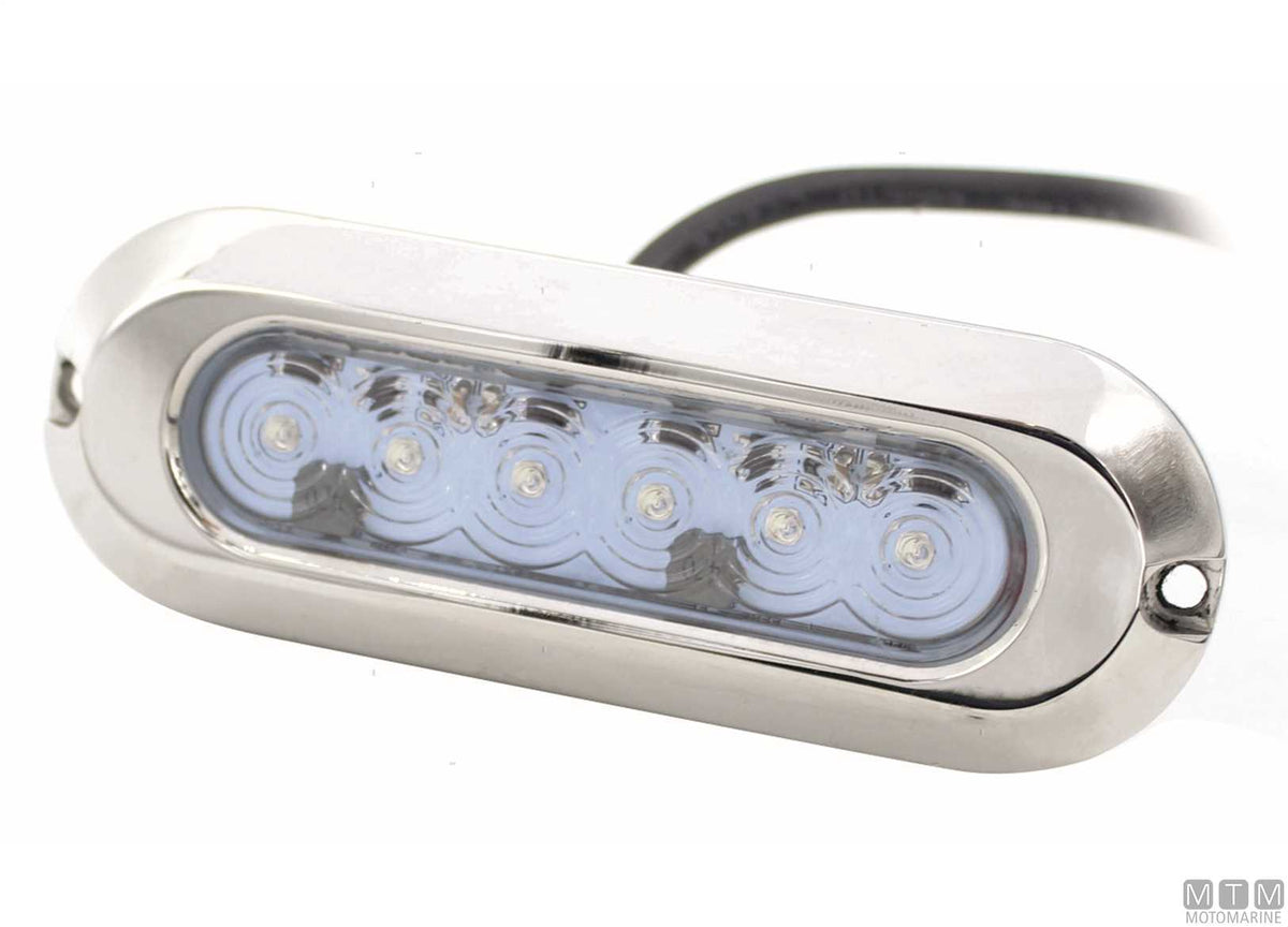 Underwater LED light blue stainless steel 123x44 mm - original photo Motomarine Srl