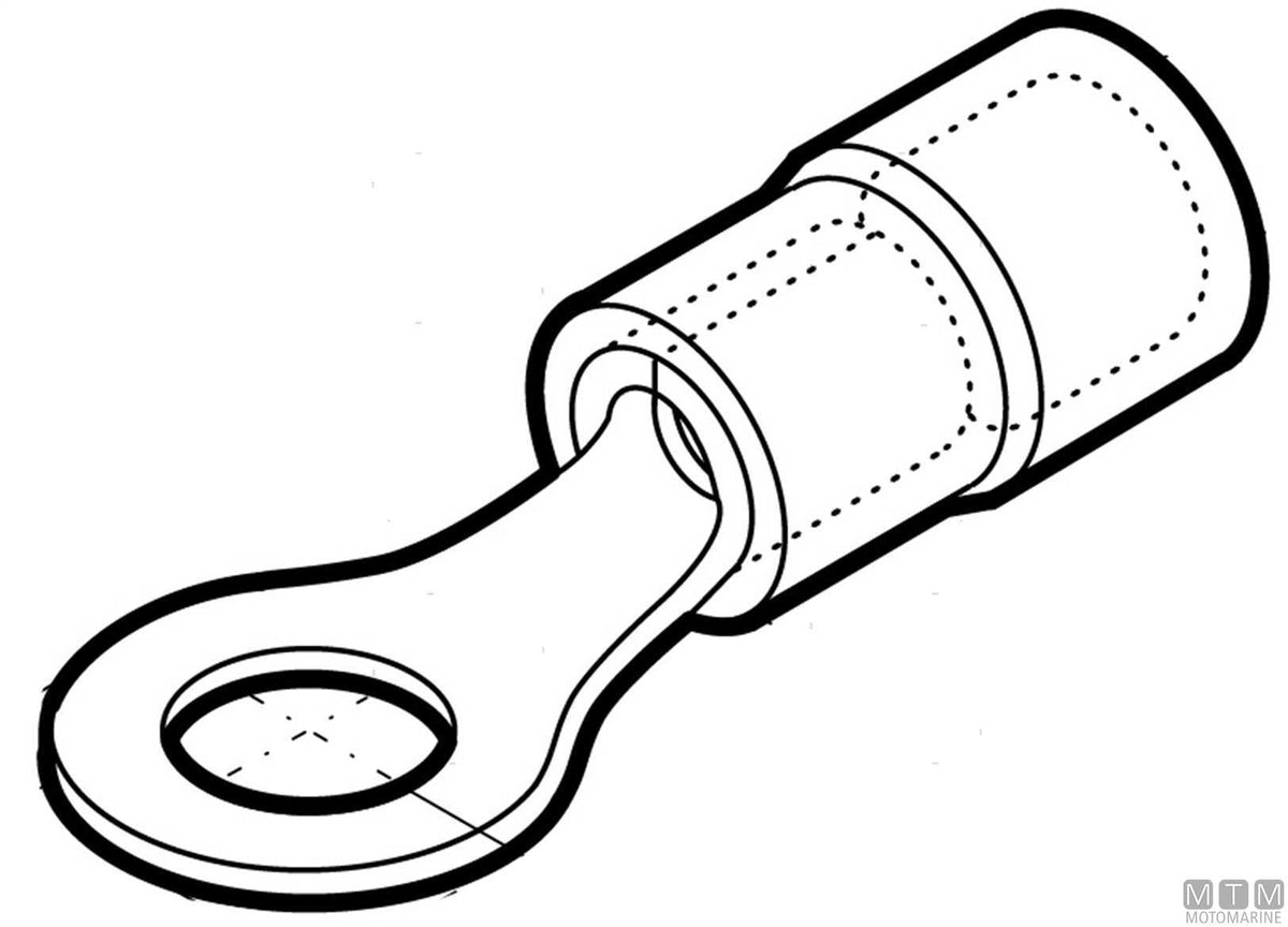 Ring terminals, hole Ø3.2 mm, cable 0.25-1.5 mm², 100 pcs - original photo Motomarine Srl