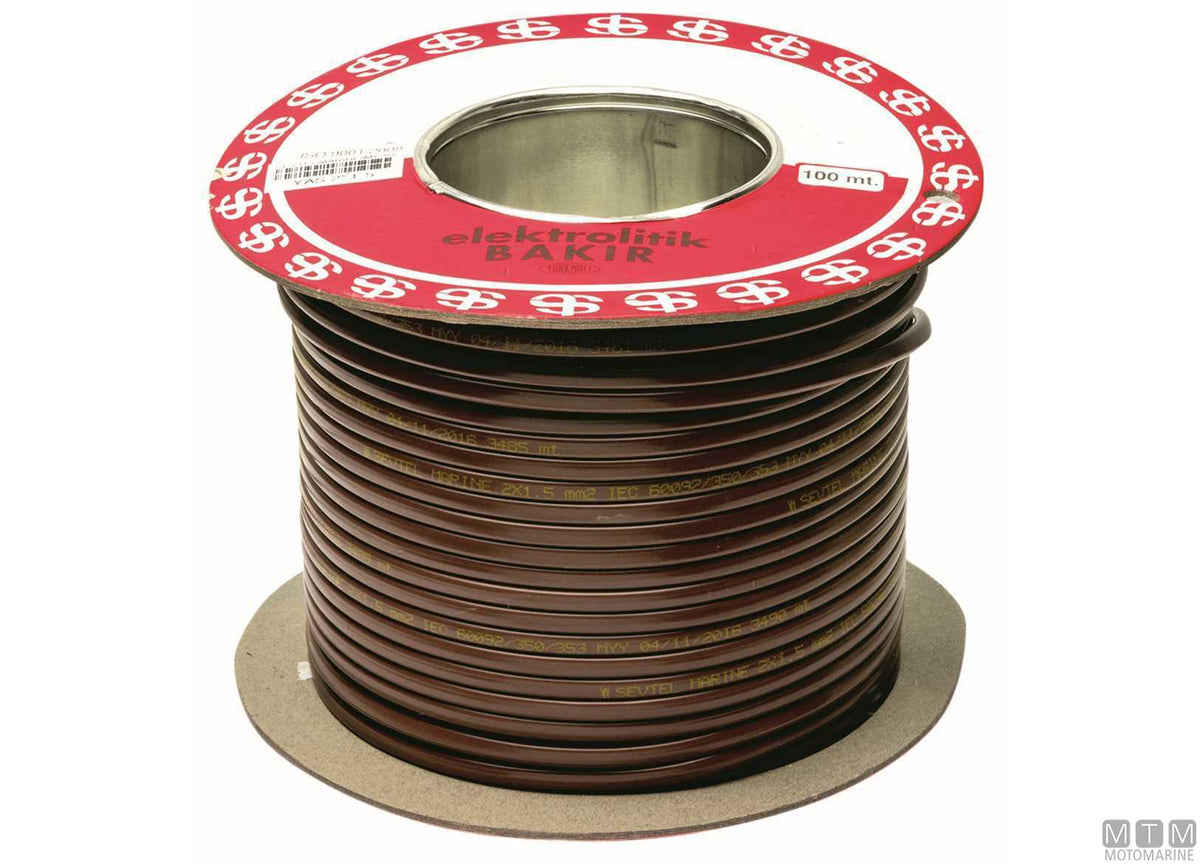 Flat electrical cable 3x1.5 mm, 50 m - original photo Motomarine Srl