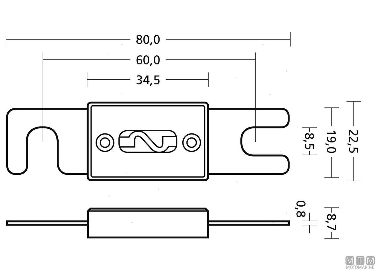 ANL-C ceramic fuse 40 A - original photo Motomarine Srl