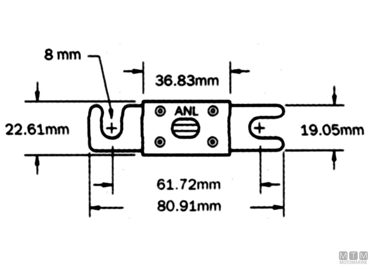 ANL blade fuse 300 A - original photo Motomarine Srl