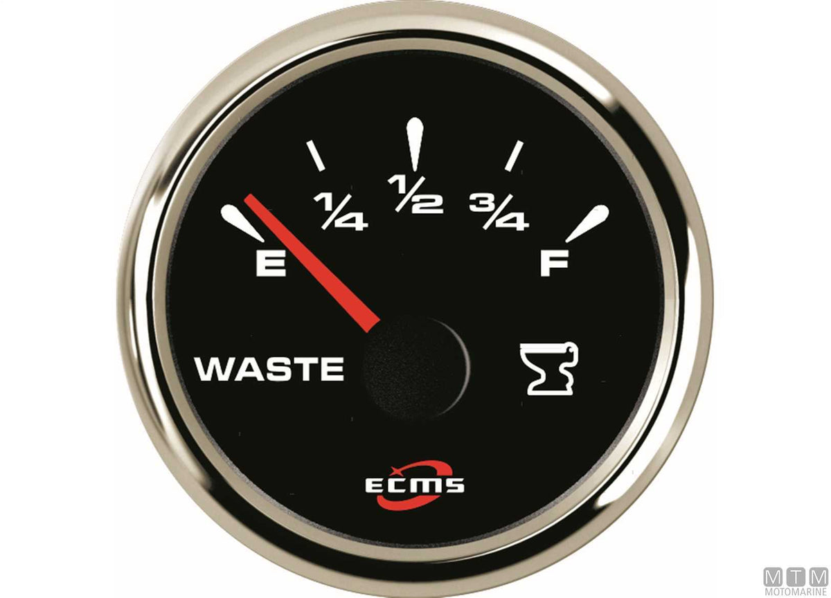 Pressure gauge 30 bar Black/Chrome - original photo Motomarine Srl