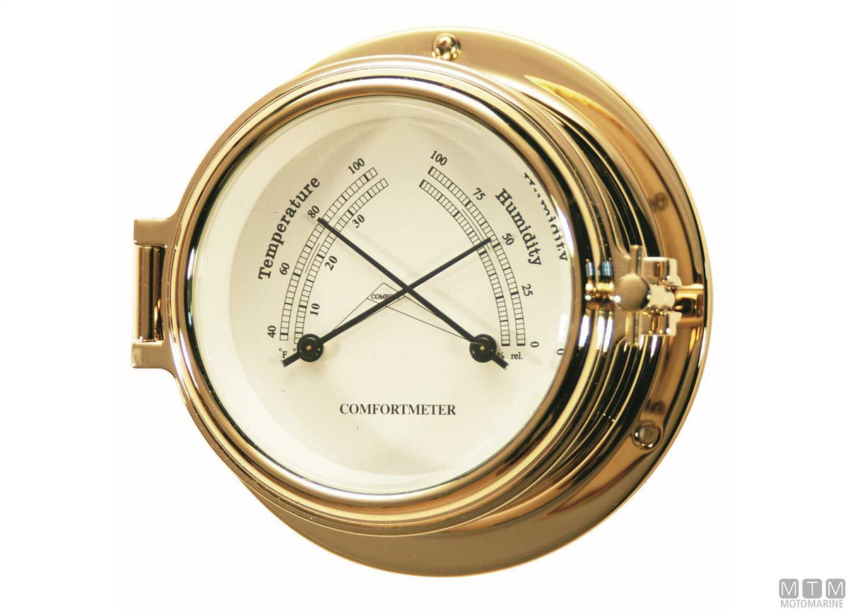 Classic clock Ø120 mm, polished brass case - original photo Motomarine Srl