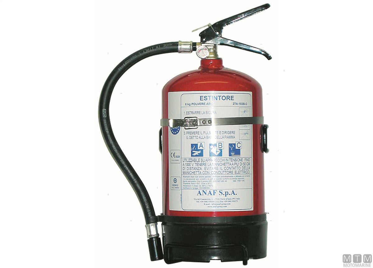 MED fire extinguisher PS6-HJ ABC 6 kg - original photo Motomarine Srl