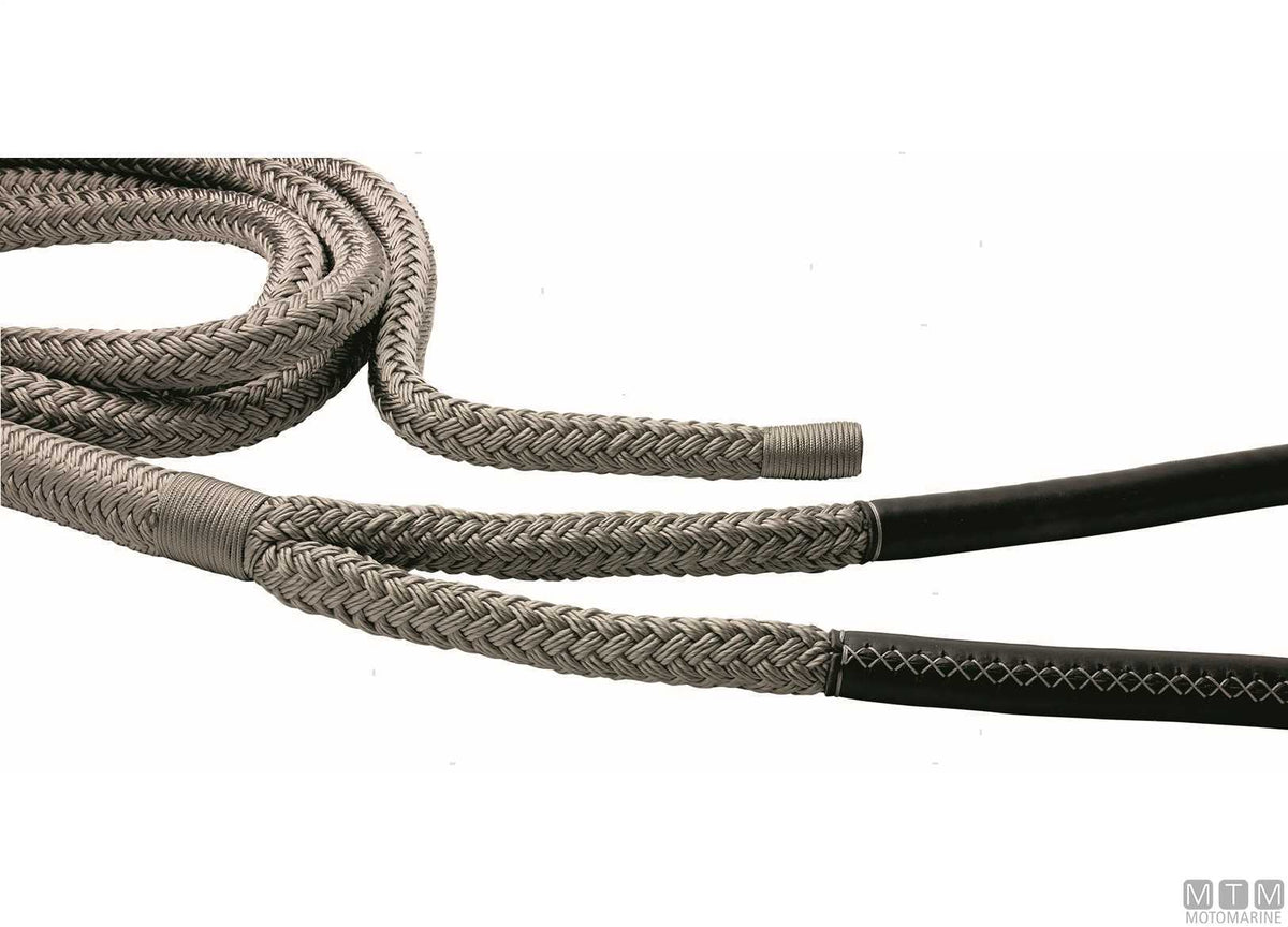 Grey braided mooring line with eye splice, 75 cm, Ø24 mm, 16 m - original photo Motomarine Srl
