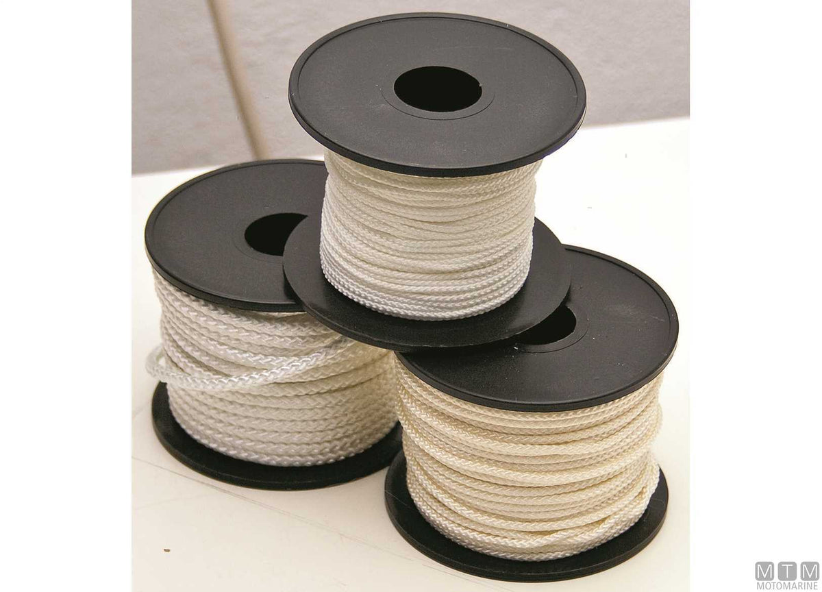 White polyester braided line reel Ø3 mm 15 m - original photo Motomarine Srl