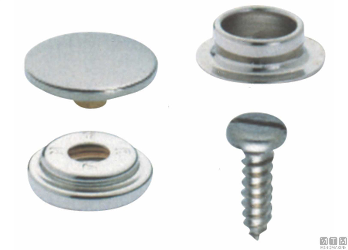 Snap buttons in chrome-plated brass, pack of 10 pcs - original photo Motomarine Srl