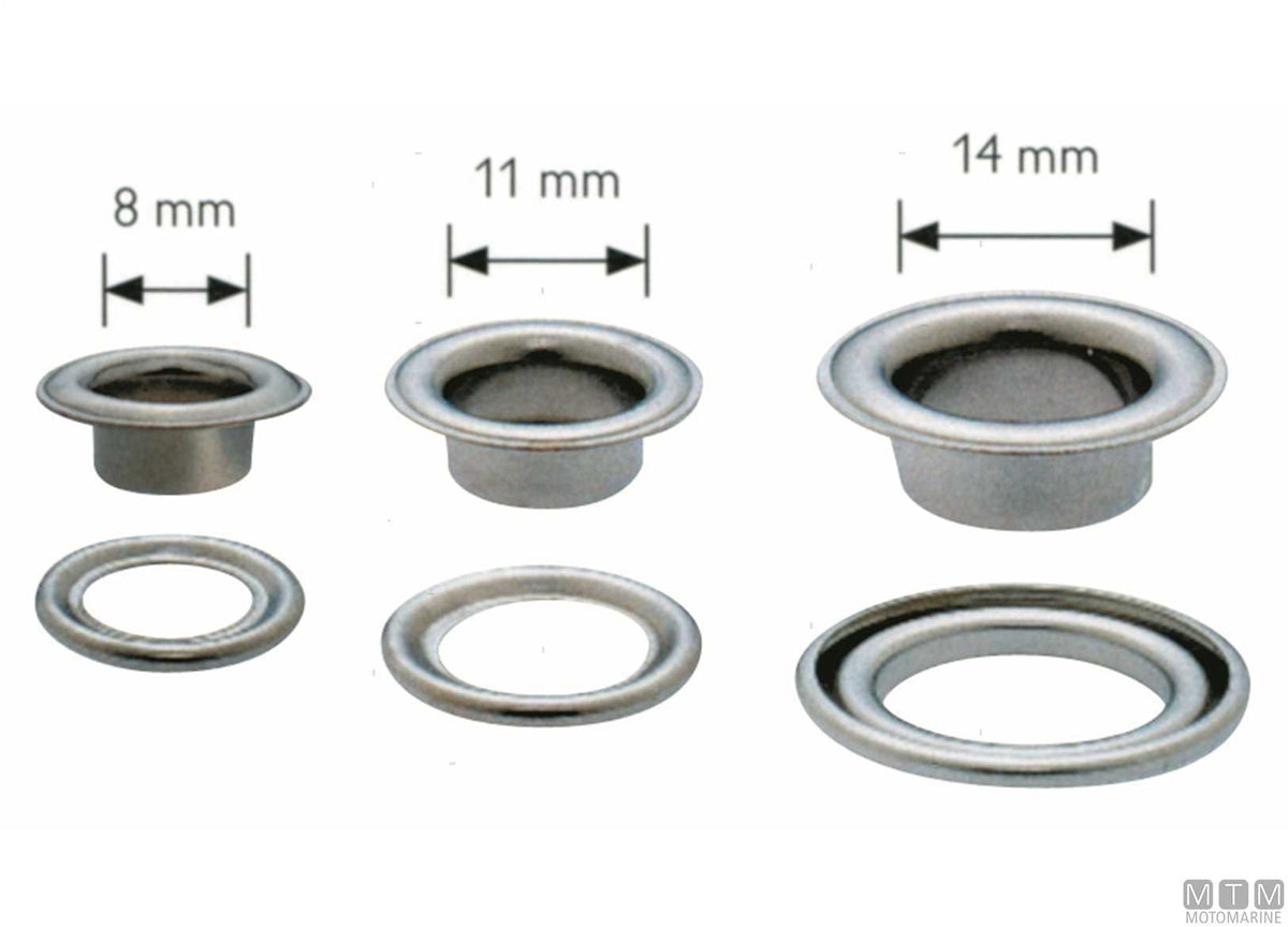 Eyelets Ø14 mm pack of 10 pcs in blister - original photo Motomarine Srl