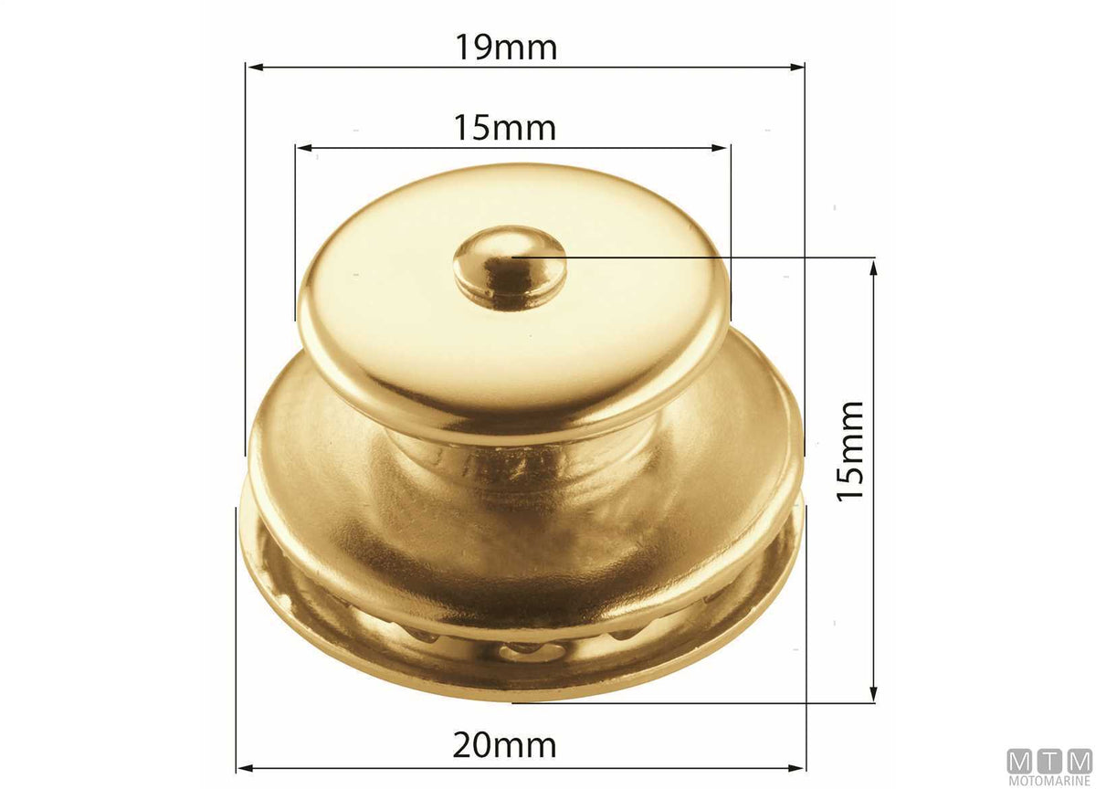 LOXX button head in gold-plated brass - original photo Motomarine Srl