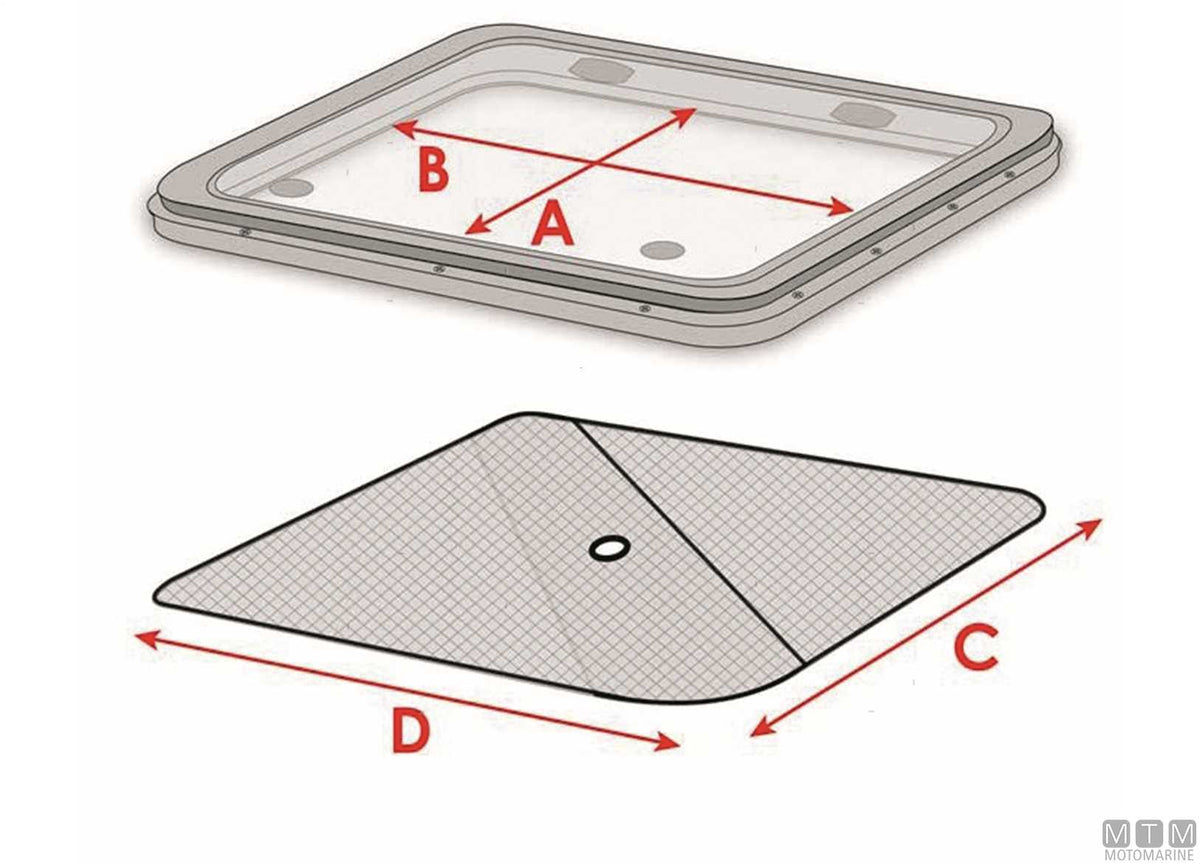 Water Line hatch blackout screen M - original photo Motomarine Srl