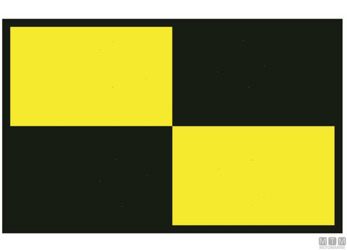 Signal flag L Lima, 40 x 60 cm - original photo Motomarine Srl