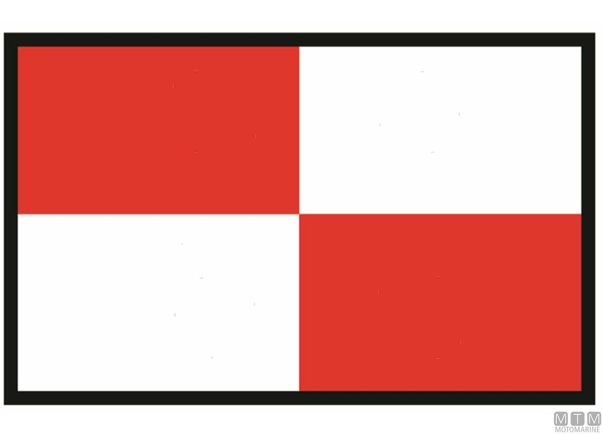 Signal flag U Uniform 20x30 cm - original photo Motomarine Srl