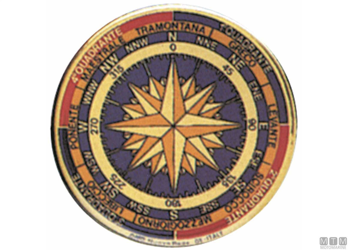 Adhesive sign compass rose gold - original photo Motomarine Srl
