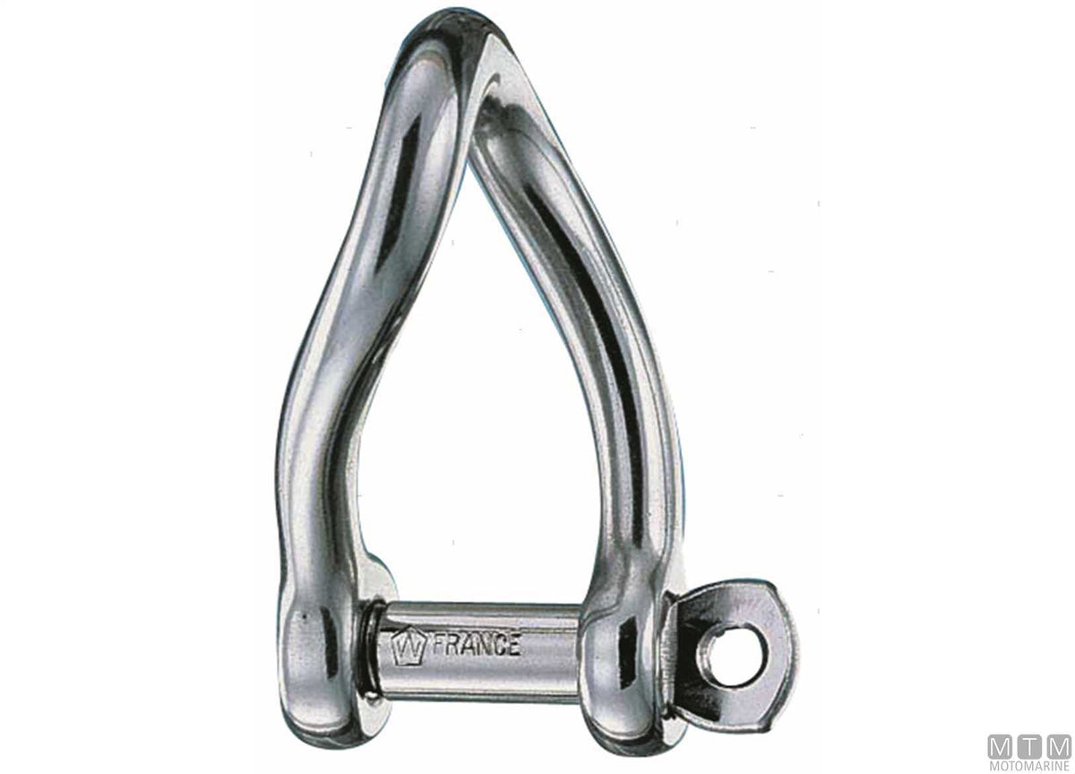 Wichard twisted shackle Ø6 mm captive pin stainless steel 316 - original photo Motomarine Srl